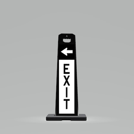 Plasticade 44.5x17.5x9in. Outdoor Standing Panel Sign, Double-Sided, EXIT Right Arrow/EXIT Left Arrow, 9 lb UV4109-BK-PRK1